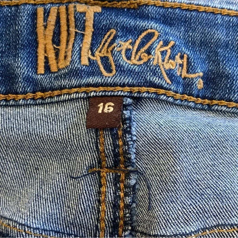 Kut from the Kloth Carlo Ankle Skinny Distressed Jeans Size 16 Raw Hem